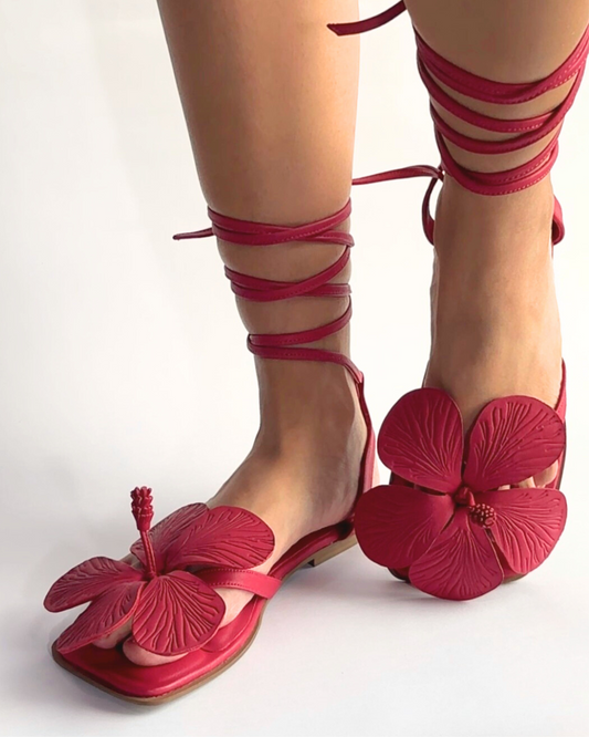 Gumamela Flats in Deep Blush