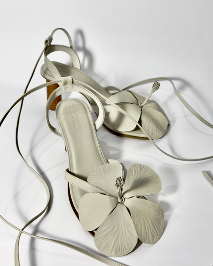 Gumamela Heels in Shell White