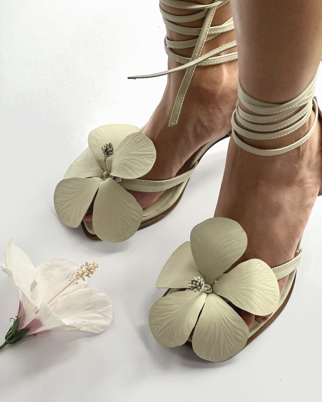 Gumamela Heels in Shell White